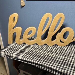 Tan Wooden 'Hello' Sign NWT from Hobby Lobby